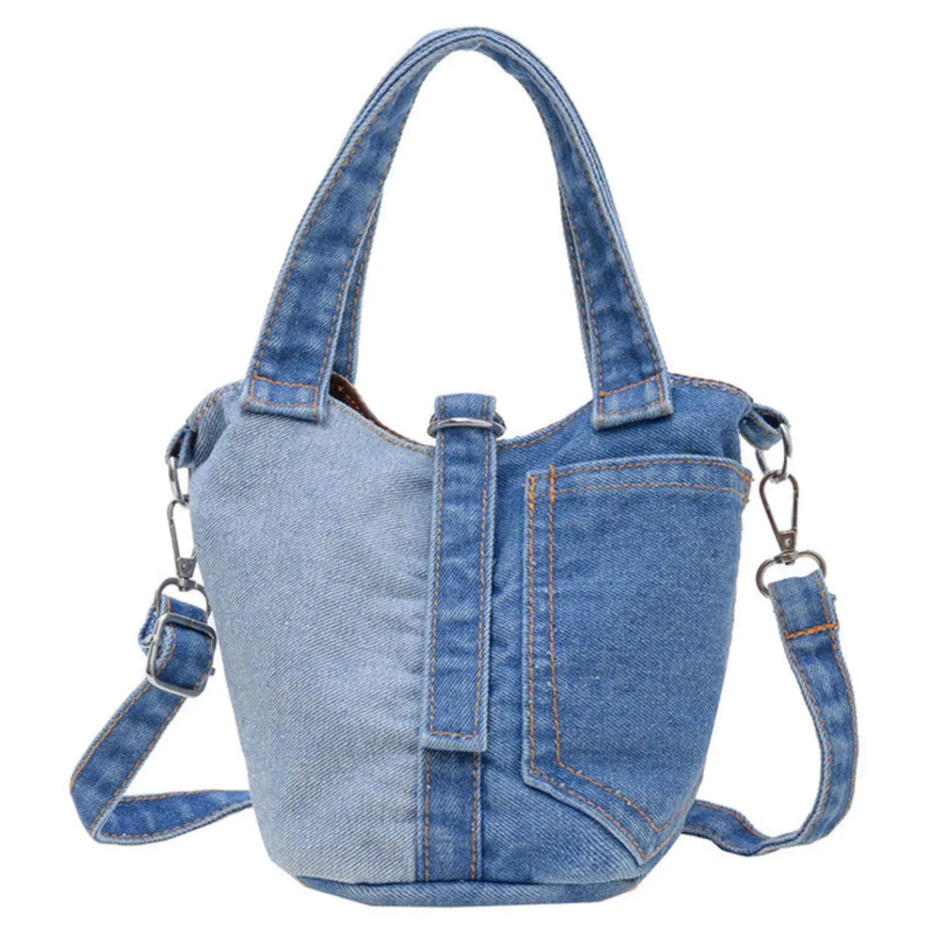 20cm Denim Bucket Bag