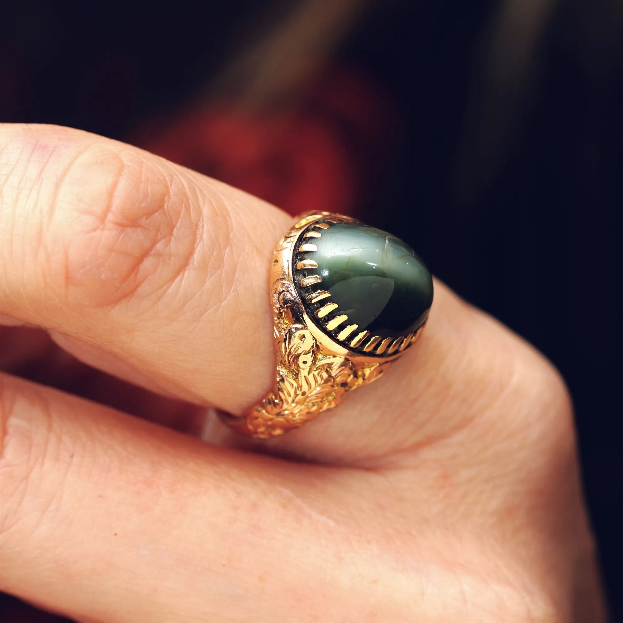 Astonishing Victorian Cat's Eye Chrysoberyl Ring