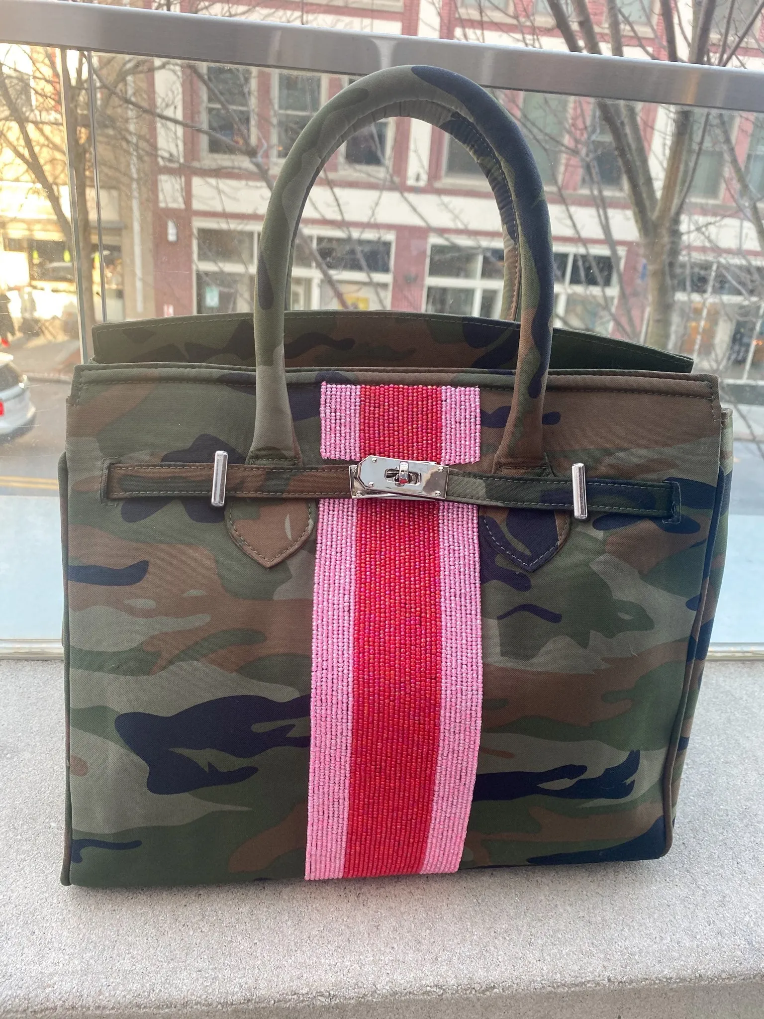 Beaded Camo Tote