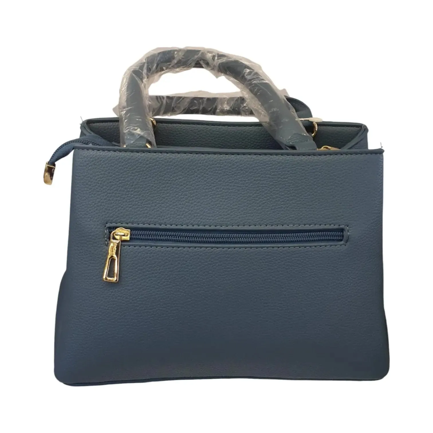 Blue Bow Accent Leather Handbag