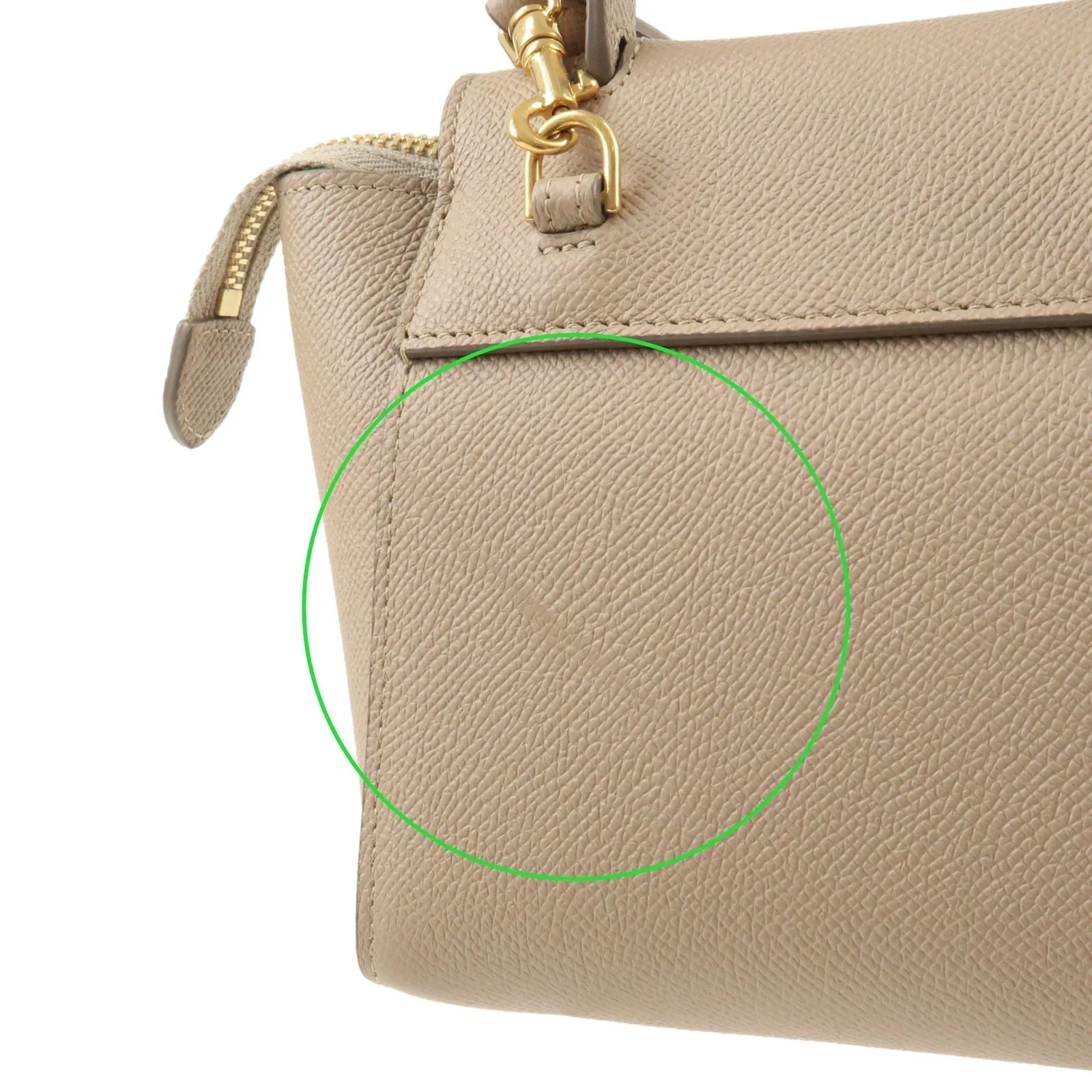 CELINE Leather Pico Belt Bag 2Way Bag Light Taupe 194263