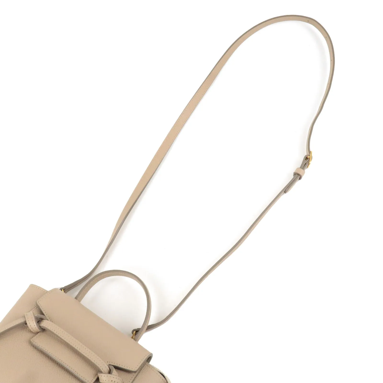 CELINE Leather Pico Belt Bag 2Way Bag Light Taupe 194263