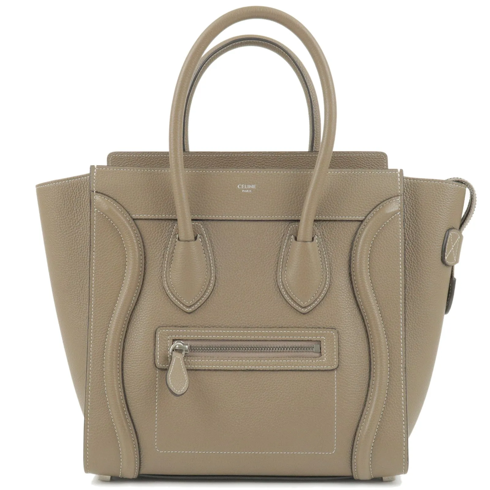 CELINE Luggage Micro Shopper Leather Hand Bag Souris 167793