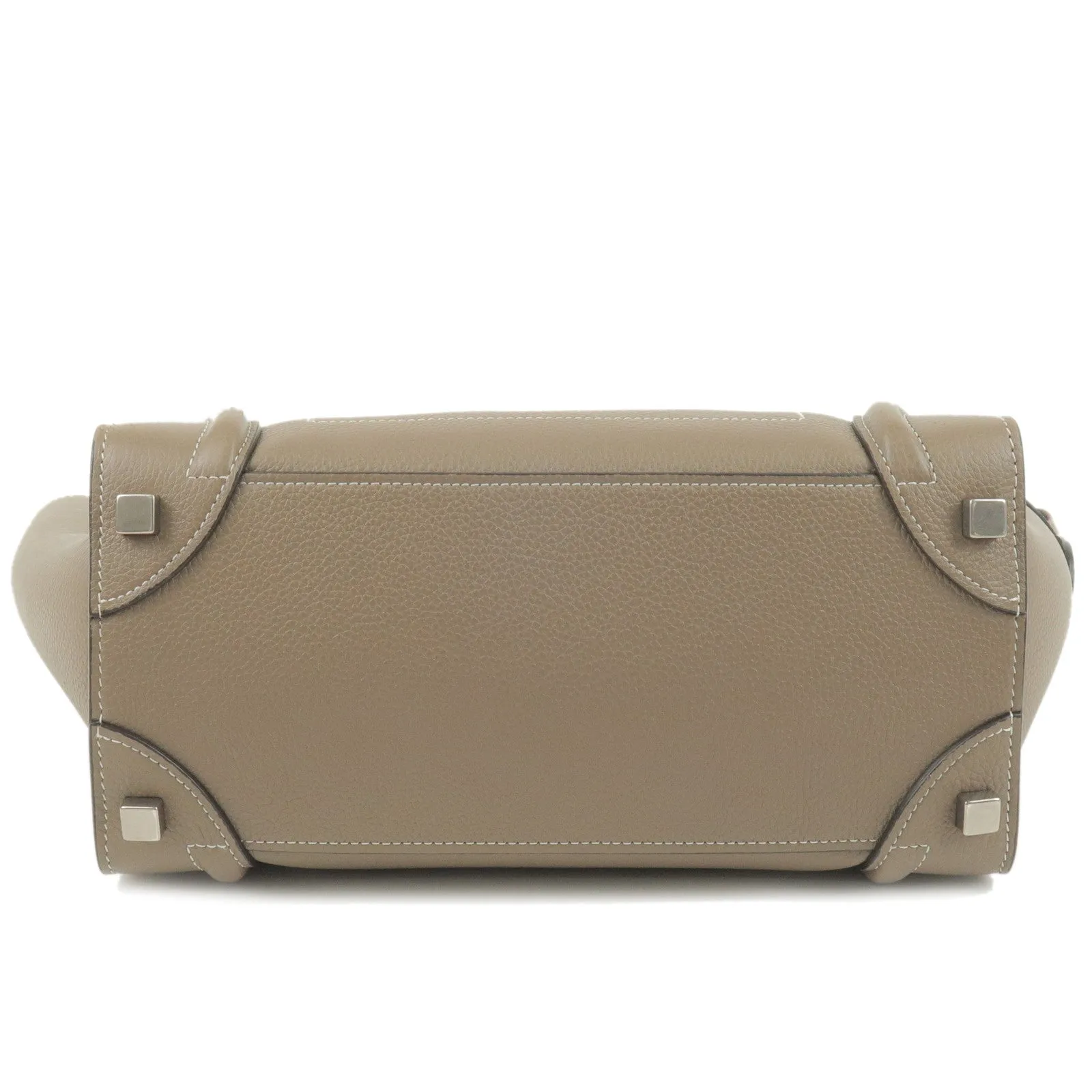 CELINE Luggage Micro Shopper Leather Hand Bag Souris 167793