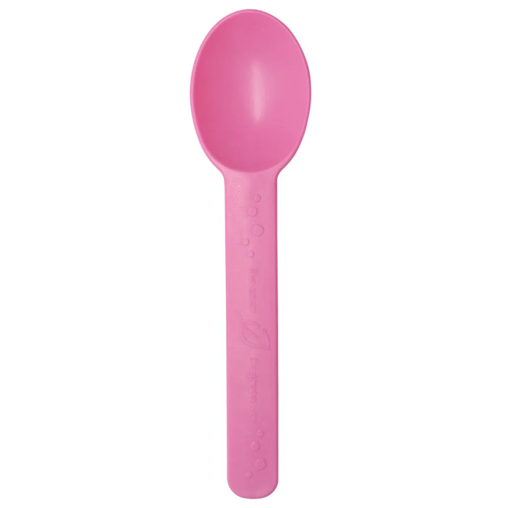 Eco-Friendly Heavy Weight Bio-Based Spoons - Pink - 1,000 ct