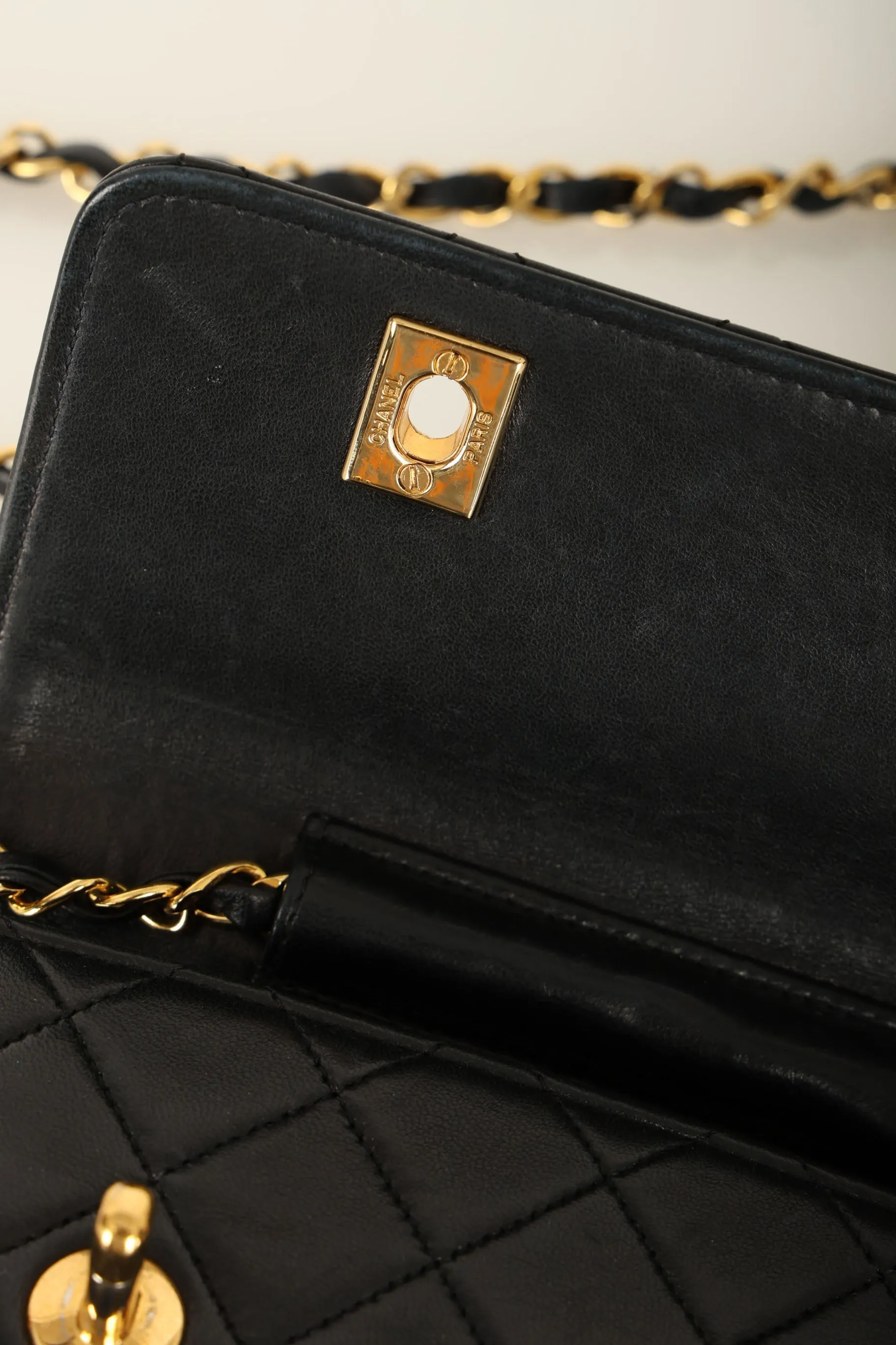 Extremely Rare Chanel 1989 Lambskin Double Turnlock Mini Briefcase