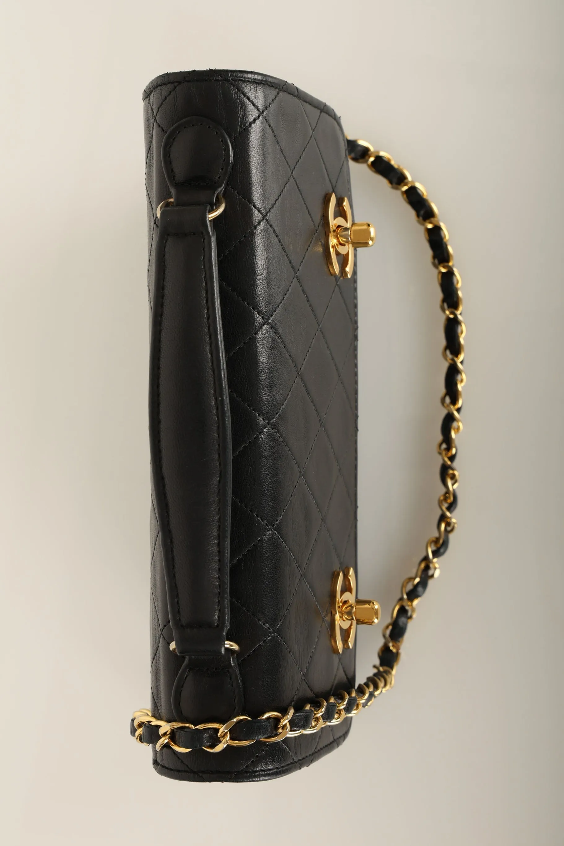 Extremely Rare Chanel 1989 Lambskin Double Turnlock Mini Briefcase