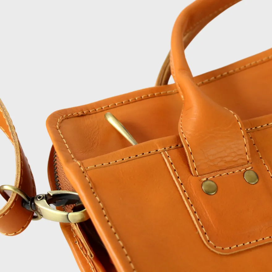 Leather Briefcase - Tan