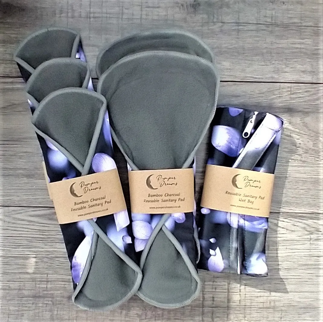 Lotus Reusable Bamboo Charcoal Sanitary Pad Set