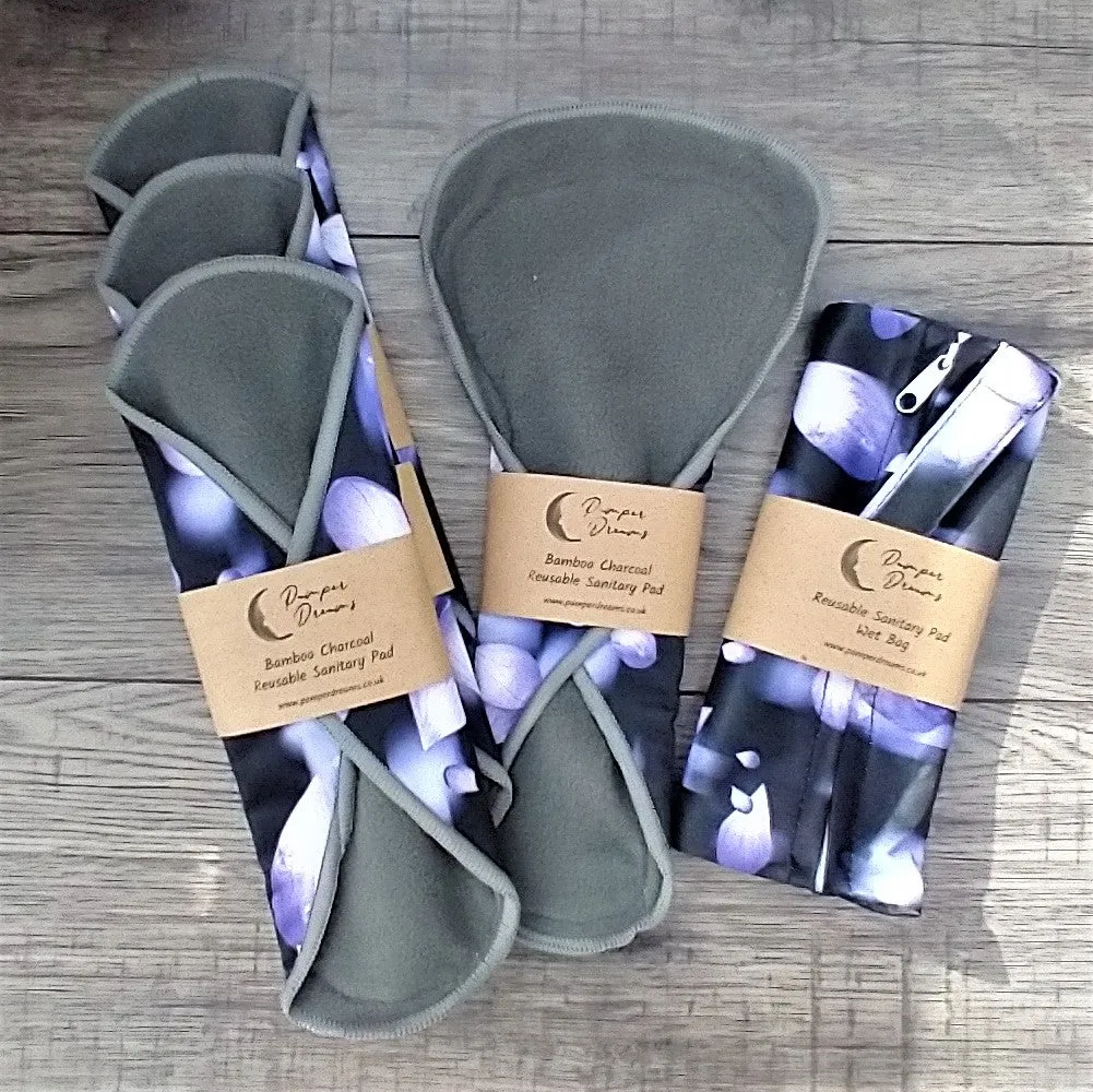 Lotus Reusable Bamboo Charcoal Sanitary Pad Set