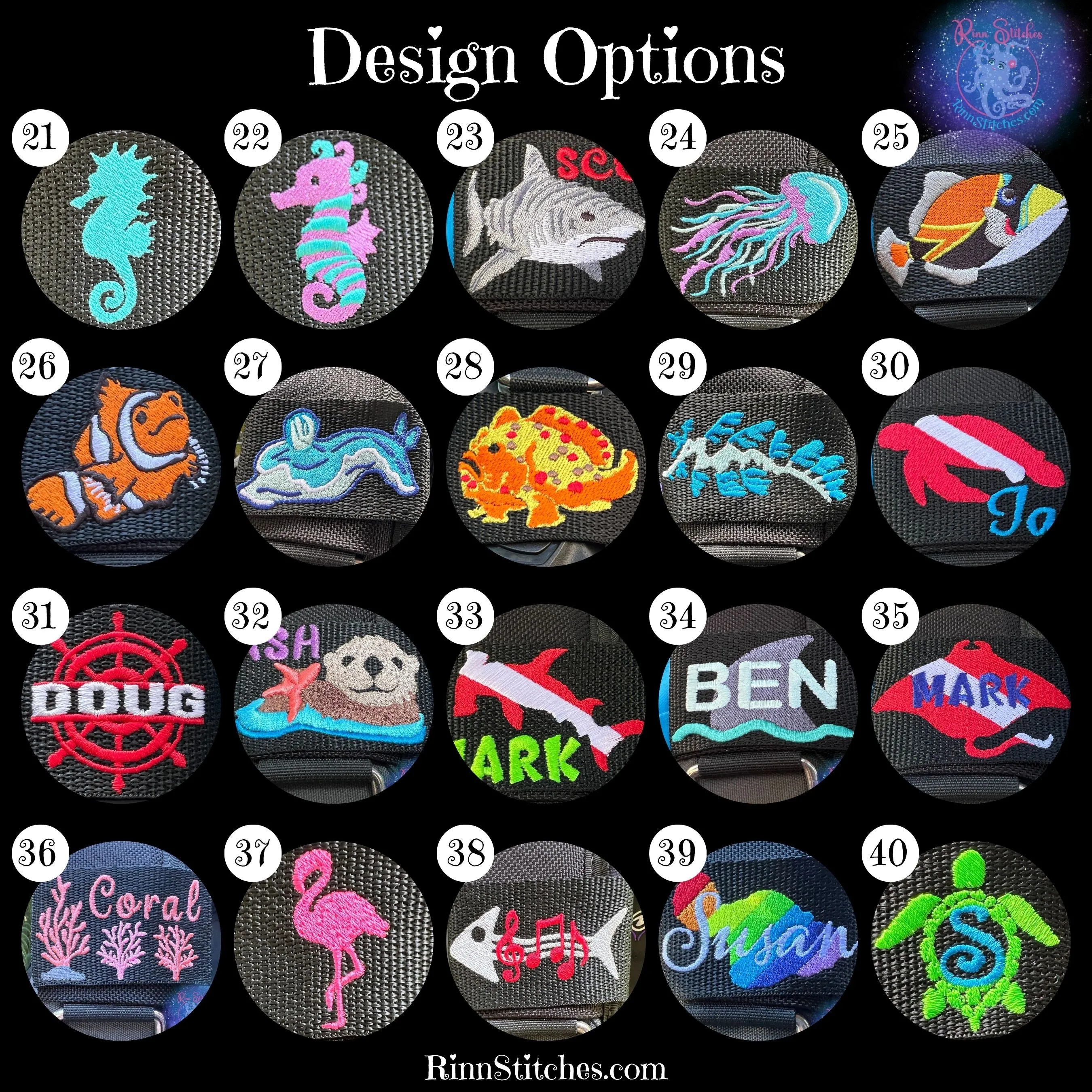 Luggage Tag, Gear Bag Tag, Scuba Diving Bag Tags - Choose any design on our site | Embroidered ID Tags for all your travel needs