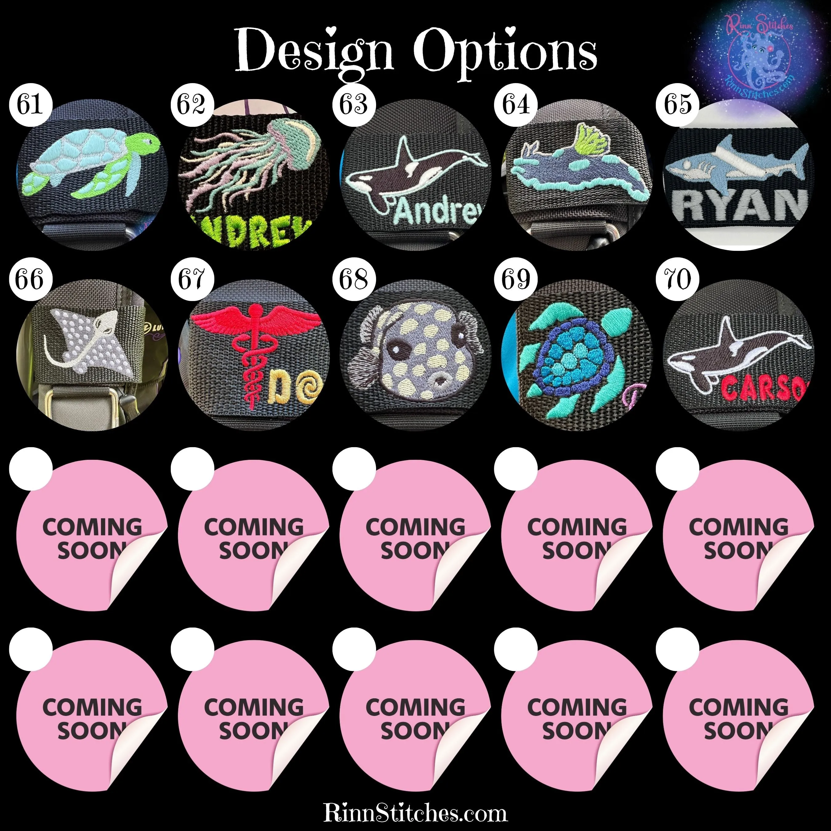 Luggage Tag, Gear Bag Tag, Scuba Diving Bag Tags - Choose any design on our site | Embroidered ID Tags for all your travel needs