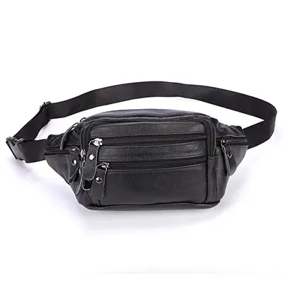 Men's Fashionable Genuine Leather Travel Waist Messenger Bag