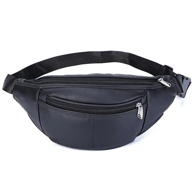 Men's Fashionable Genuine Leather Travel Waist Messenger Bag