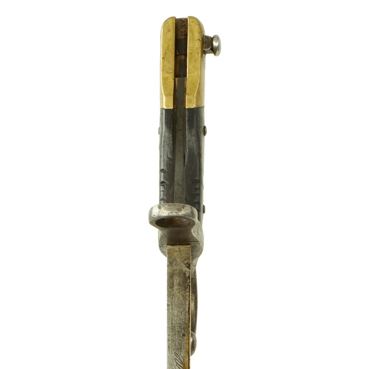 Original Austrian Ersatz Modified Kropatschek M.1878 Rifle Bayonet by Steyr with Scabbard - dated 1881