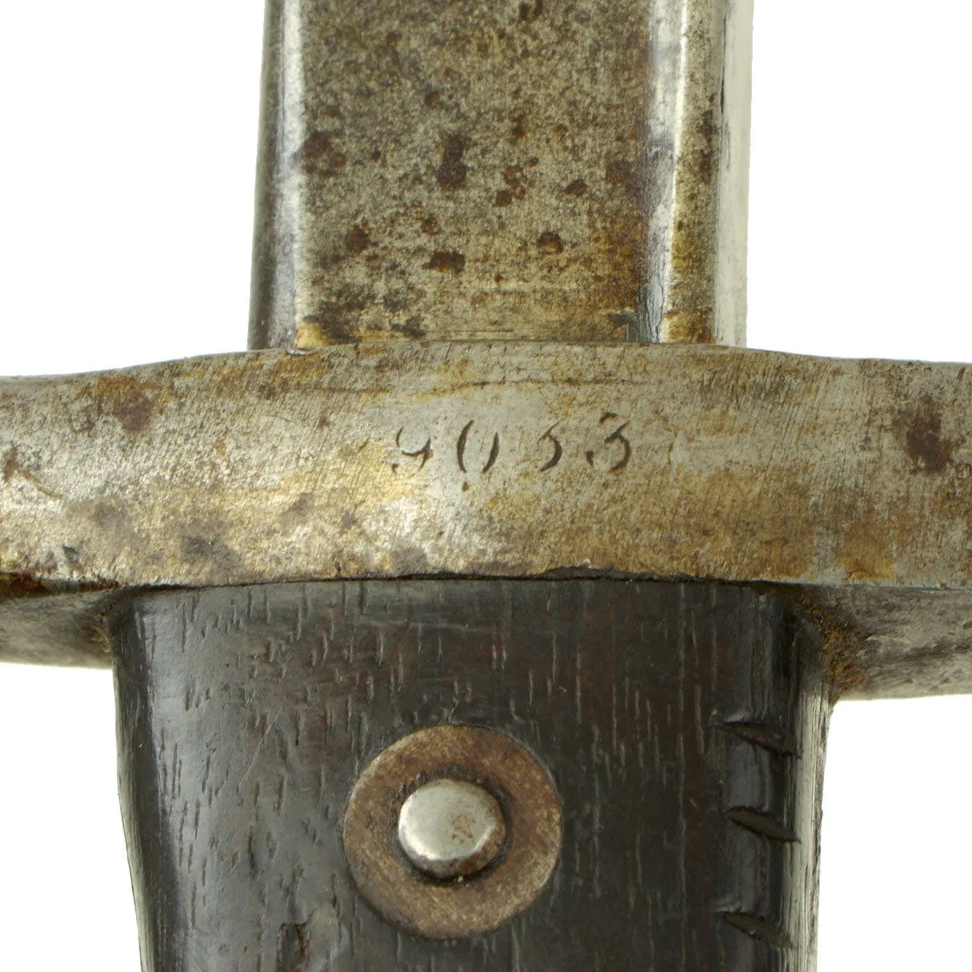 Original Austrian Ersatz Modified Kropatschek M.1878 Rifle Bayonet by Steyr with Scabbard - dated 1881