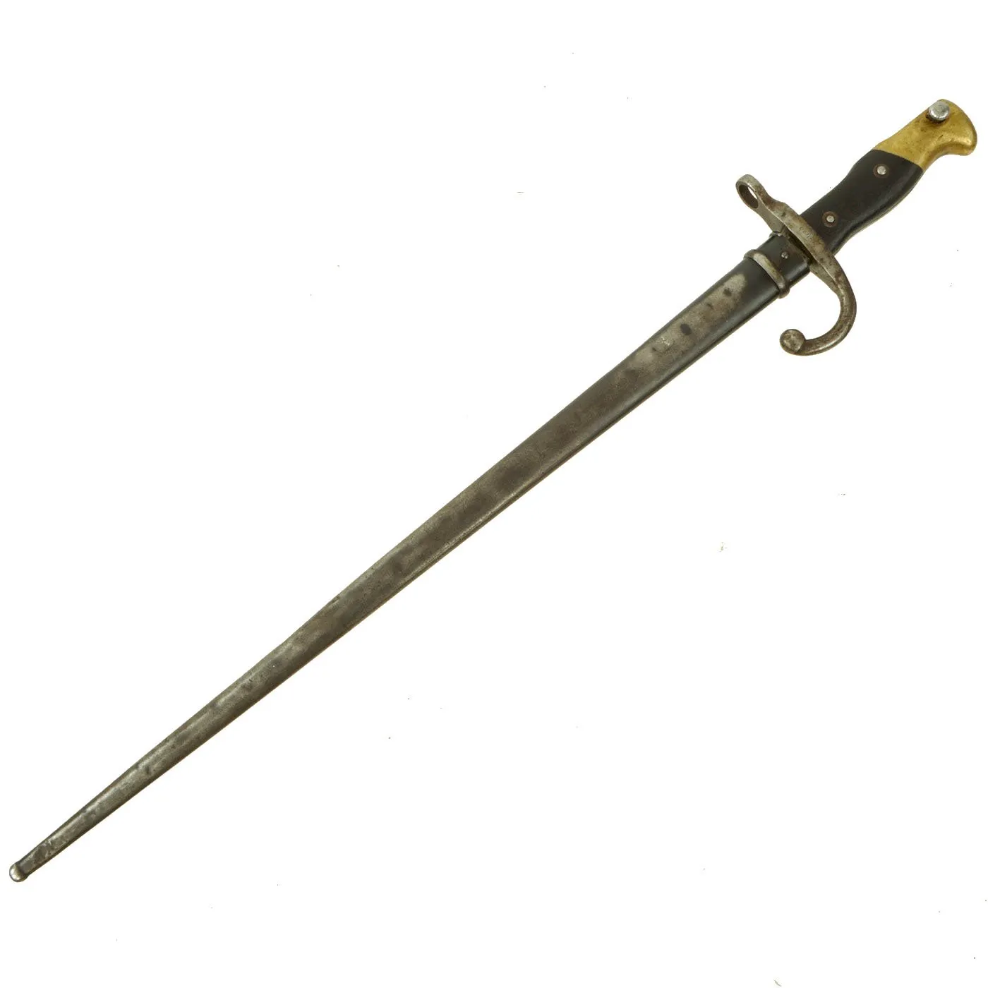 Original Austrian Ersatz Modified Kropatschek M.1878 Rifle Bayonet by Steyr with Scabbard - dated 1881