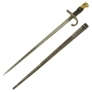 Original Austrian Ersatz Modified Kropatschek M.1878 Rifle Bayonet by Steyr with Scabbard - dated 1881