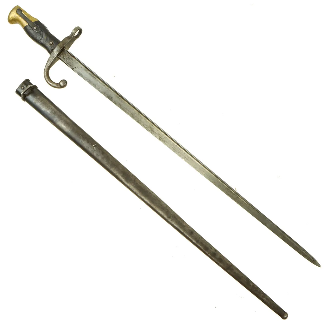 Original Austrian Ersatz Modified Kropatschek M.1878 Rifle Bayonet by Steyr with Scabbard - dated 1881
