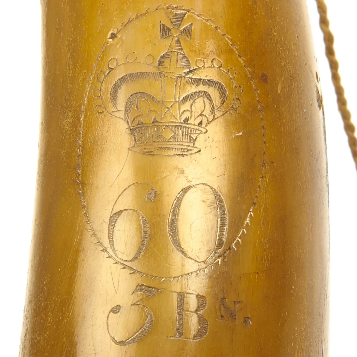 Original British 18th Century Powder Horn 60th Regiment of Foot 3rd Battalion