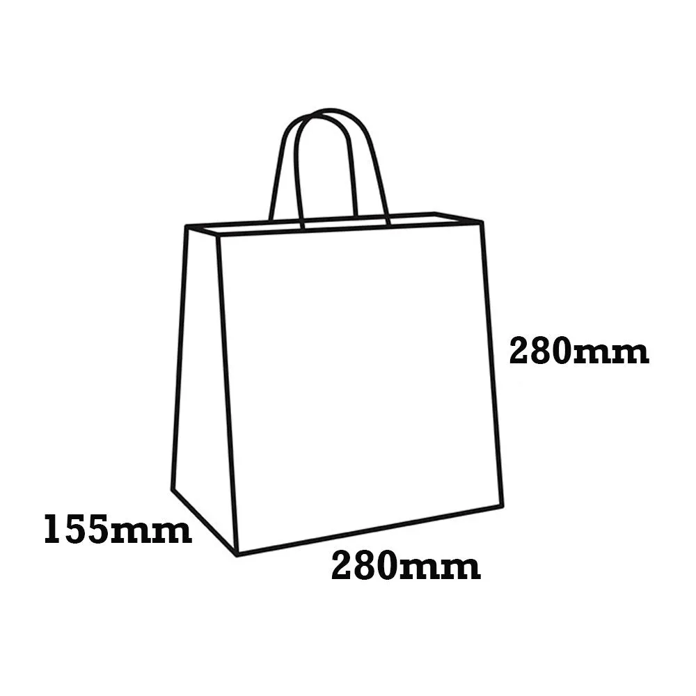 Retail Takeaway Kraft Twisted Handle Paper Bag - Small (UberEats Styled)