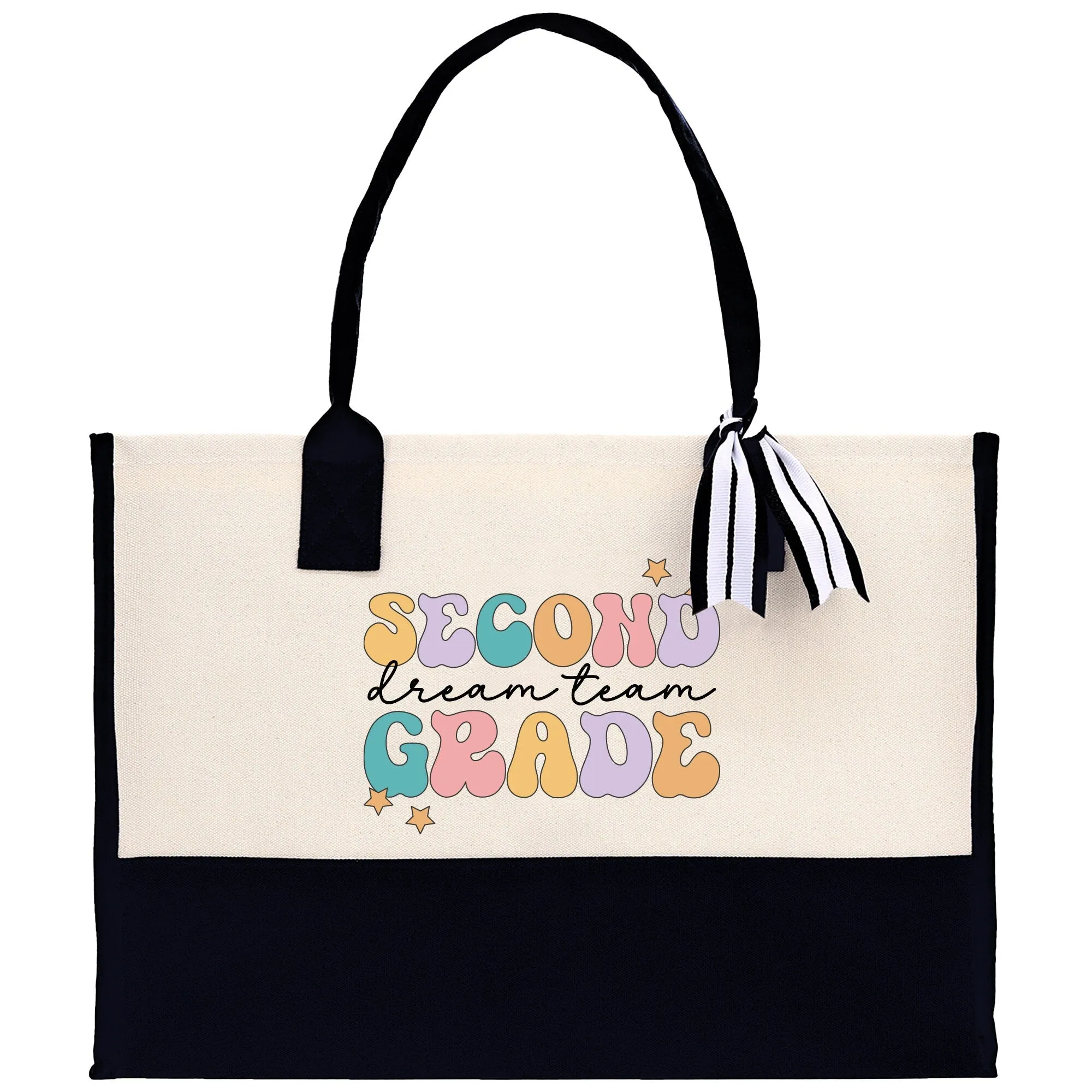 Second Grade Teacher Cotton Canvas Tote Bag Gift for Teachers Teacher Life Tote Bag Teacher Appreciation Gift Bag