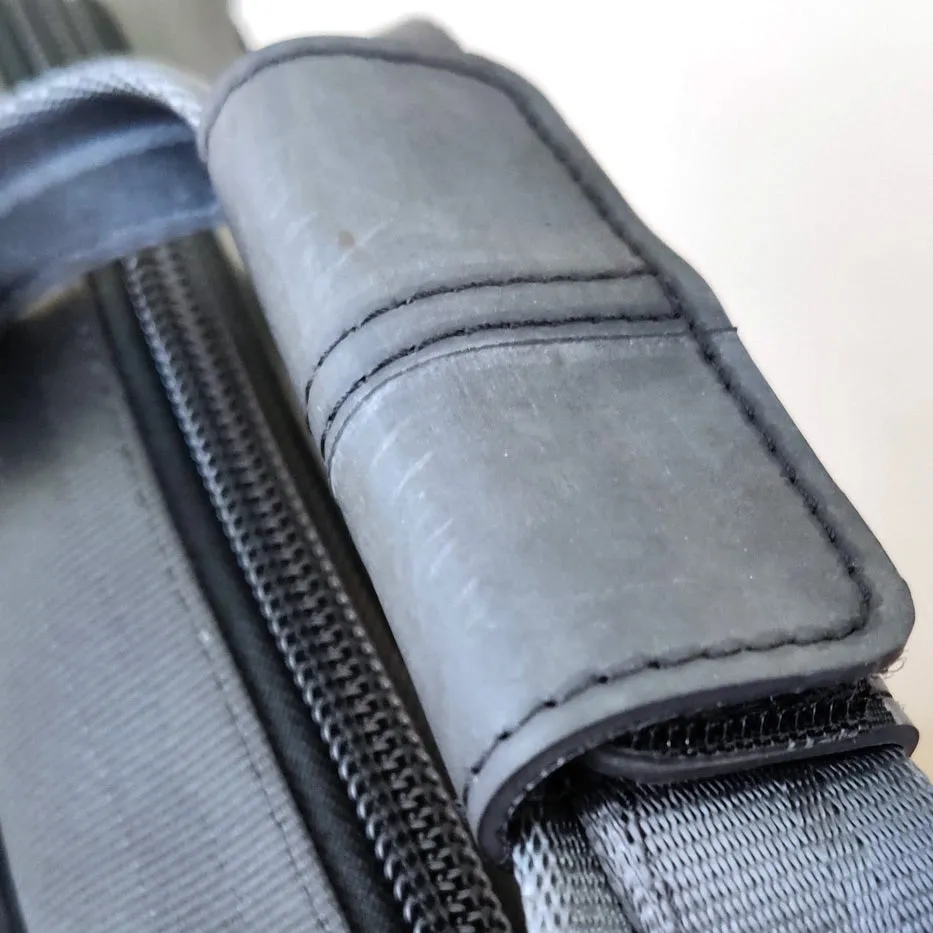 Serially Circular Co-founder's Bag in Ex-Cargo Belts and Car Seat Belts [15" laptop bag]