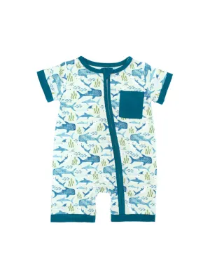 Shark Friends Bamboo Baby Shortie Romper Jumpsuit