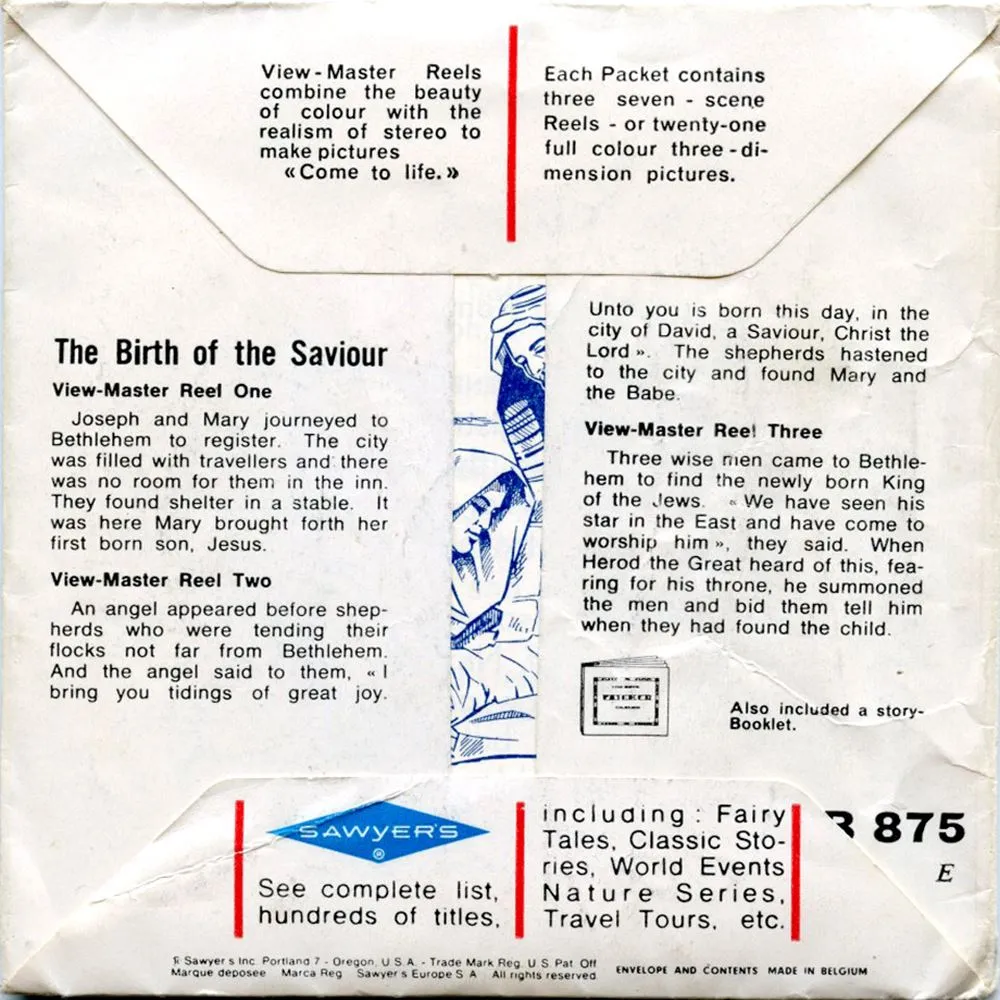 The Birth of Jesus - View-Master 3 Reel Packet - 1960s - Vintage - (zur Kleinsmiede) - (B875E-BS6)