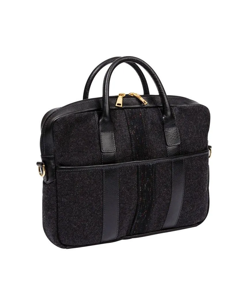 Wool Briefcase Black